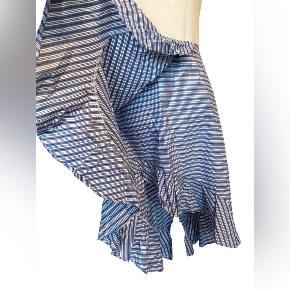Vince Camuto Cream & Blue Striped Midi Dress - Picture 10 of 14